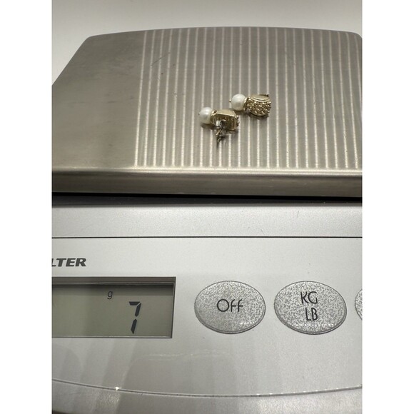 Michael Dawkins Pearl Textured Sterling Silver Earring 925 14K Thailand - Picture 6 of 12